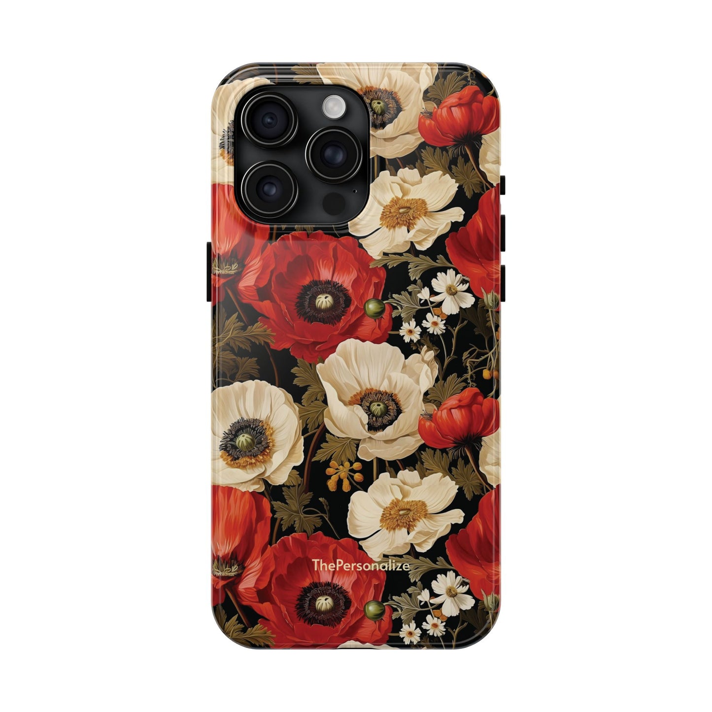 Red and White Poppy Flower Phone Case