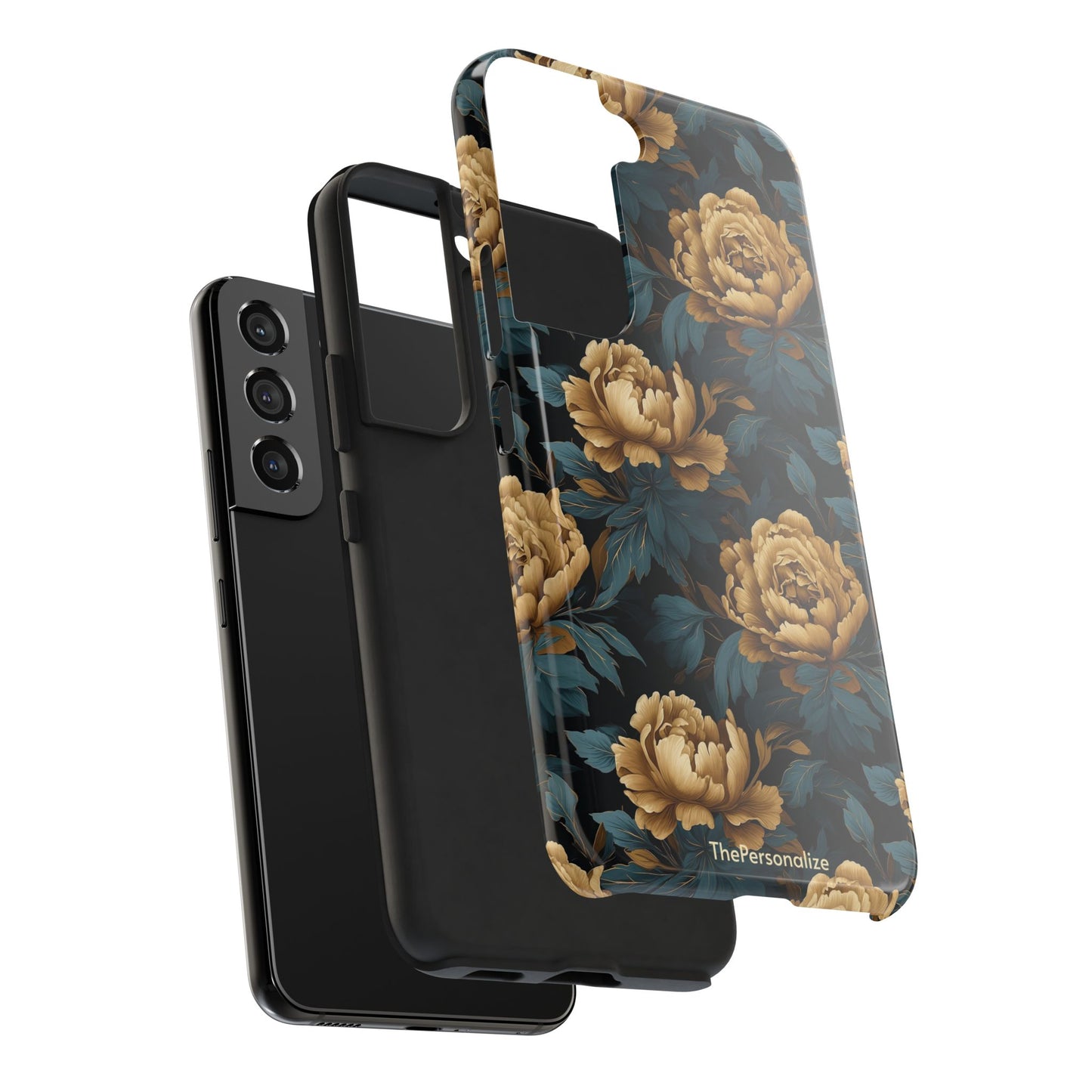 Golden Peony Flowers Phone Case