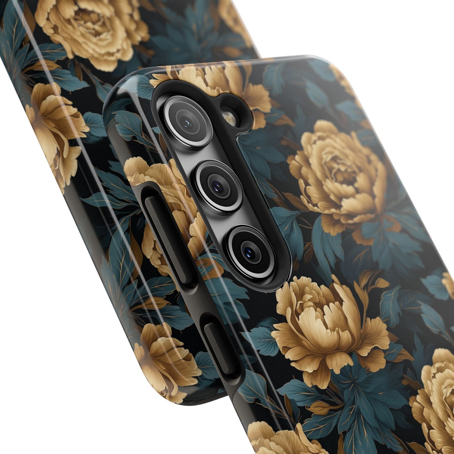 Golden Peony Flowers Phone Case