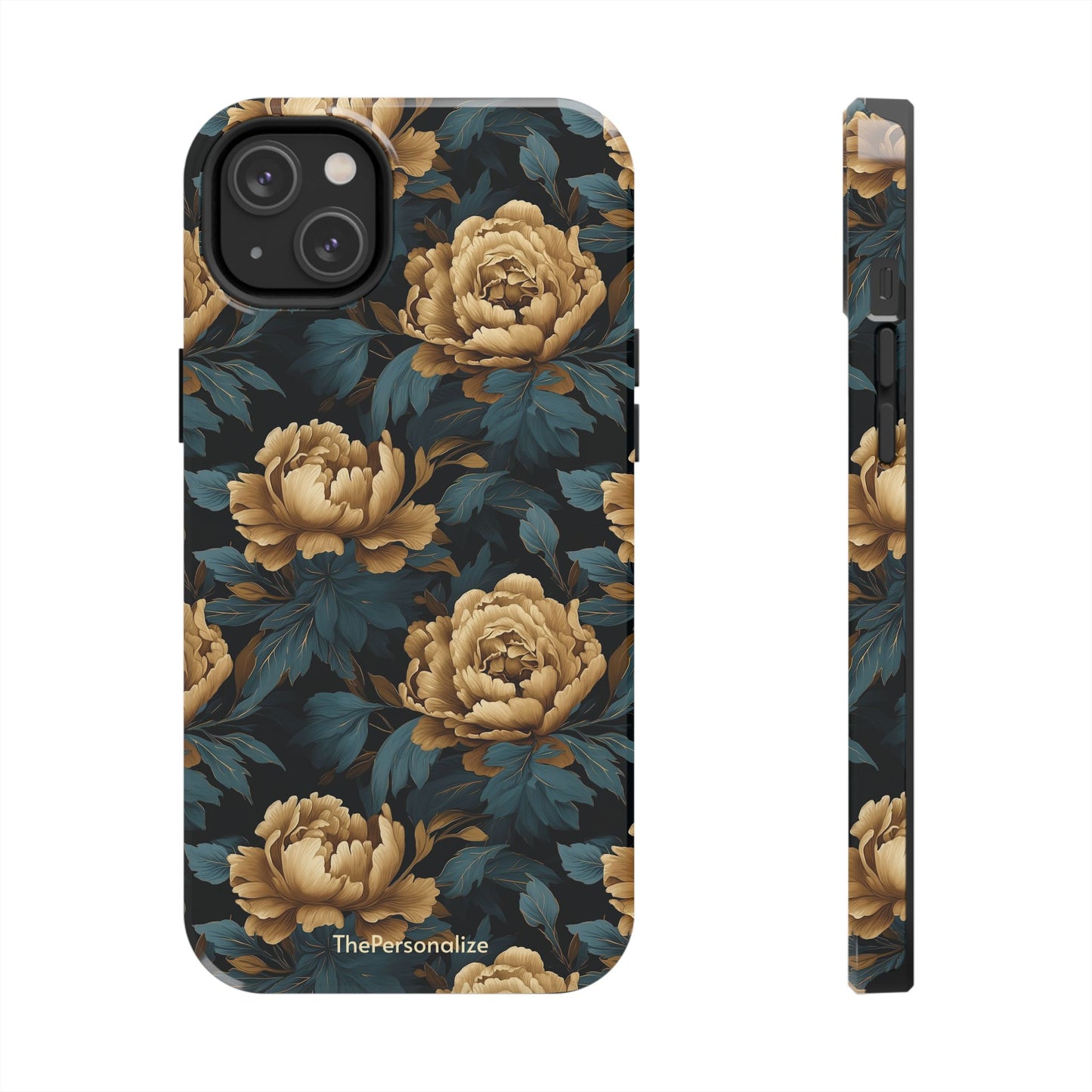 Golden Peony Flowers Phone Case