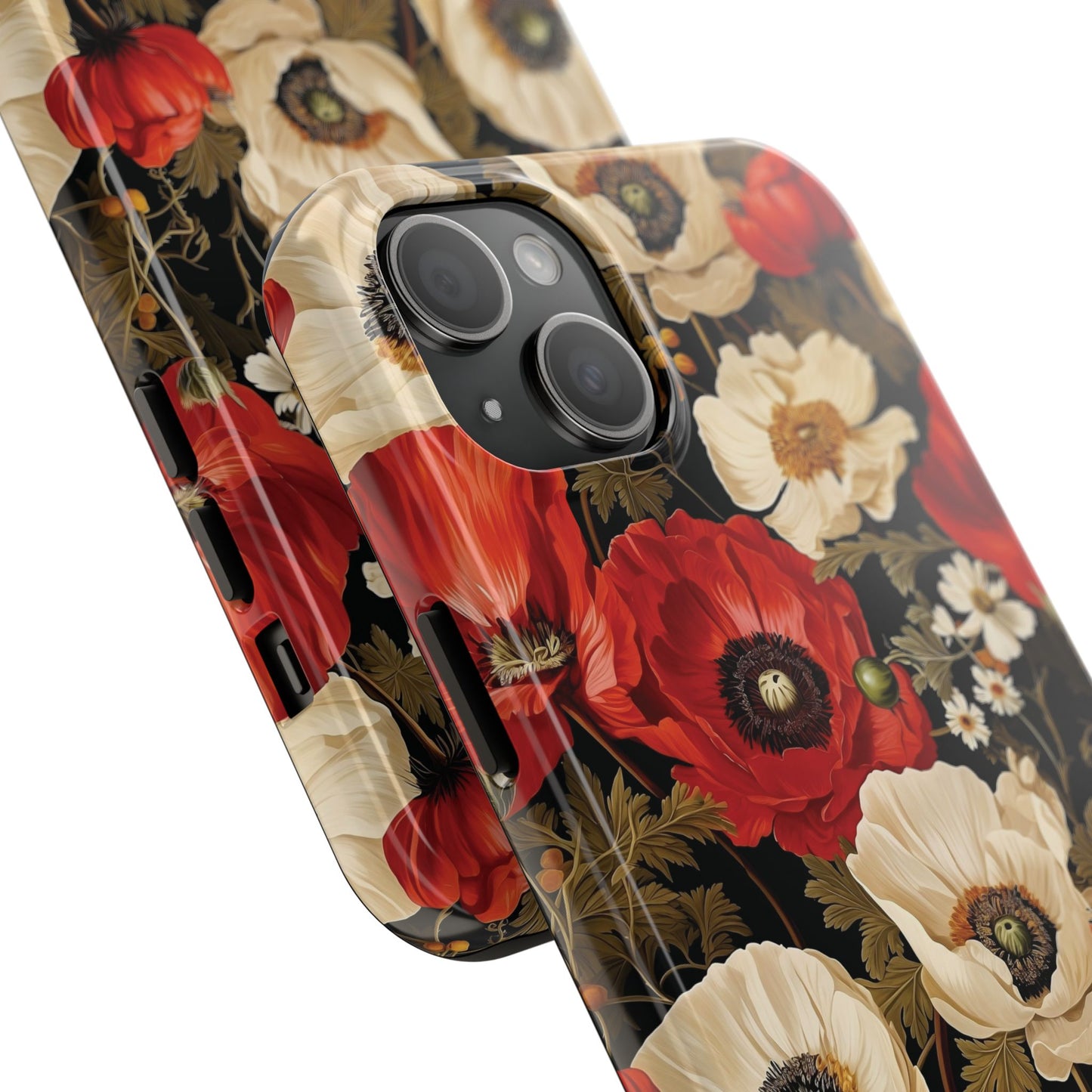 Red and White Poppy Flower Phone Case