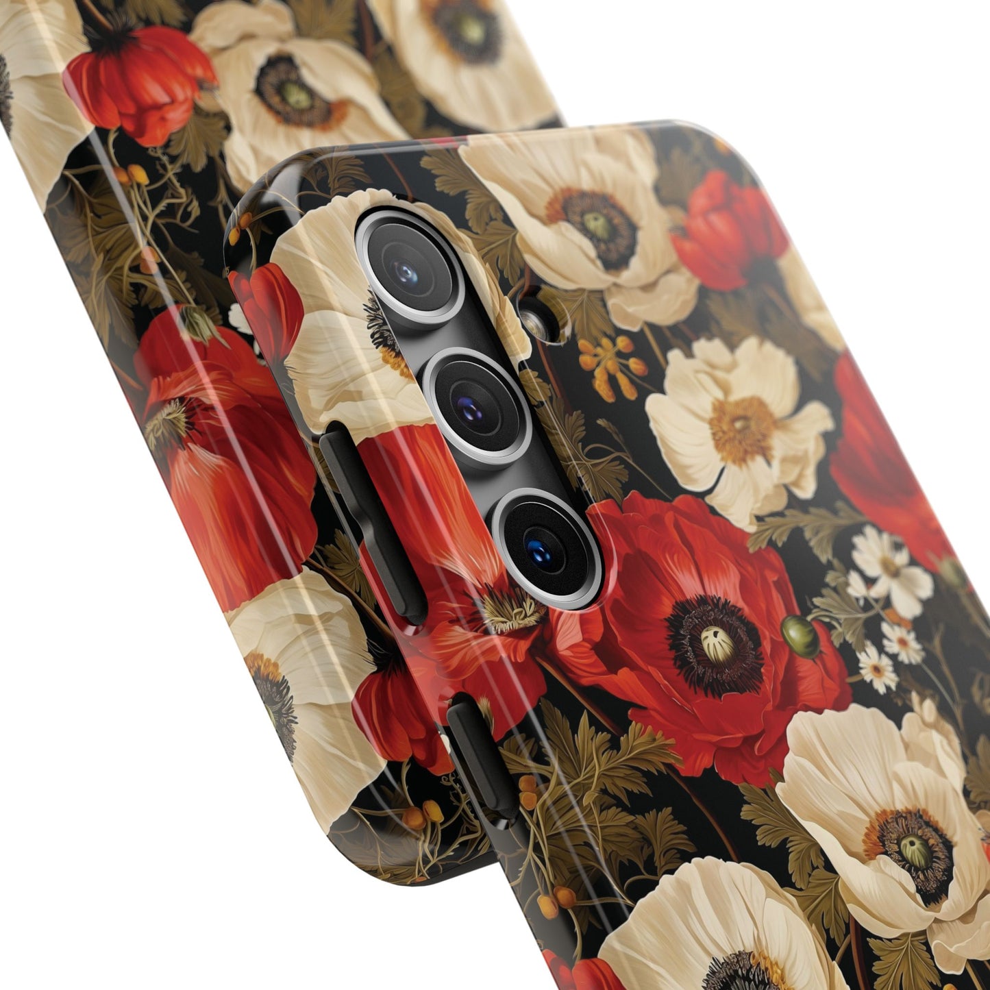 Red and White Poppy Flower Phone Case
