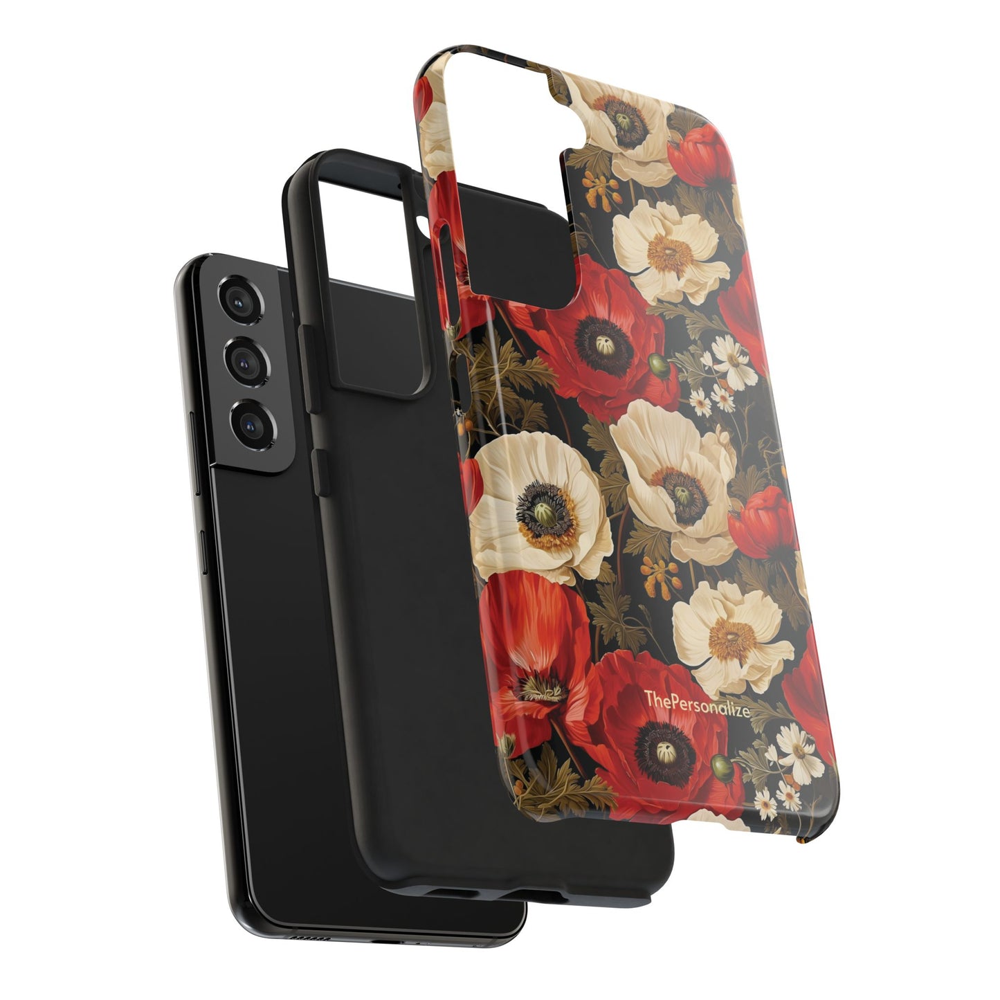Red and White Poppy Flower Phone Case