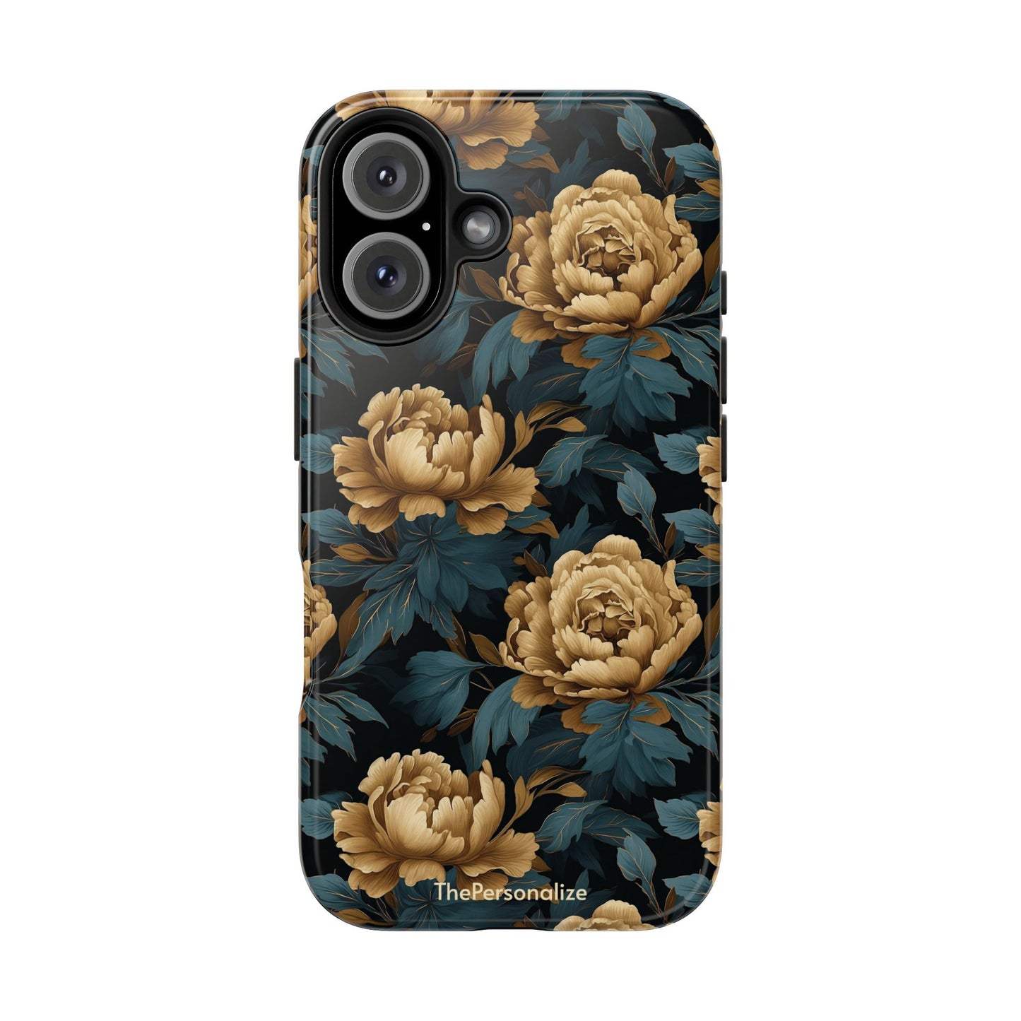 Golden Peony Flowers Phone Case