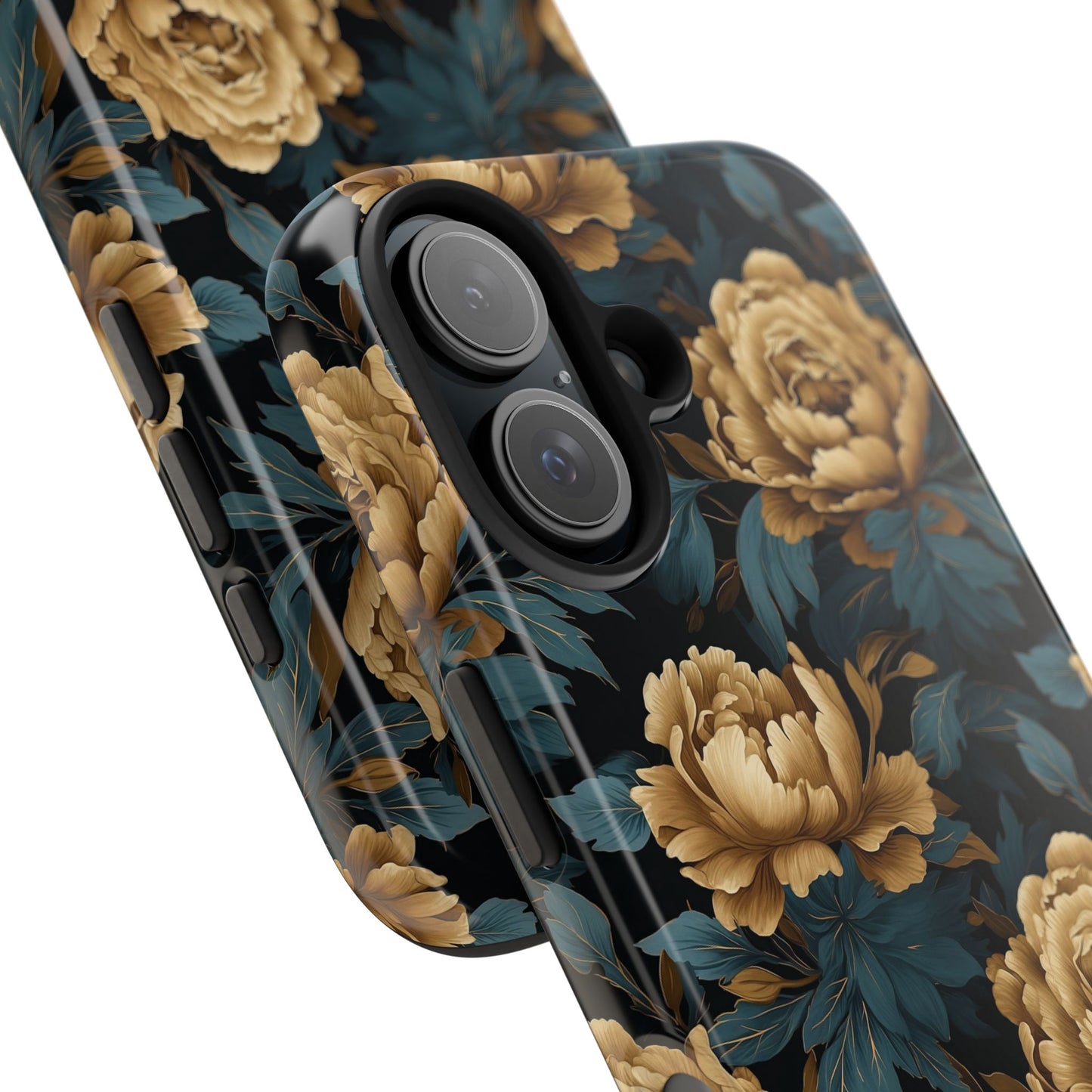 Golden Peony Flowers Phone Case