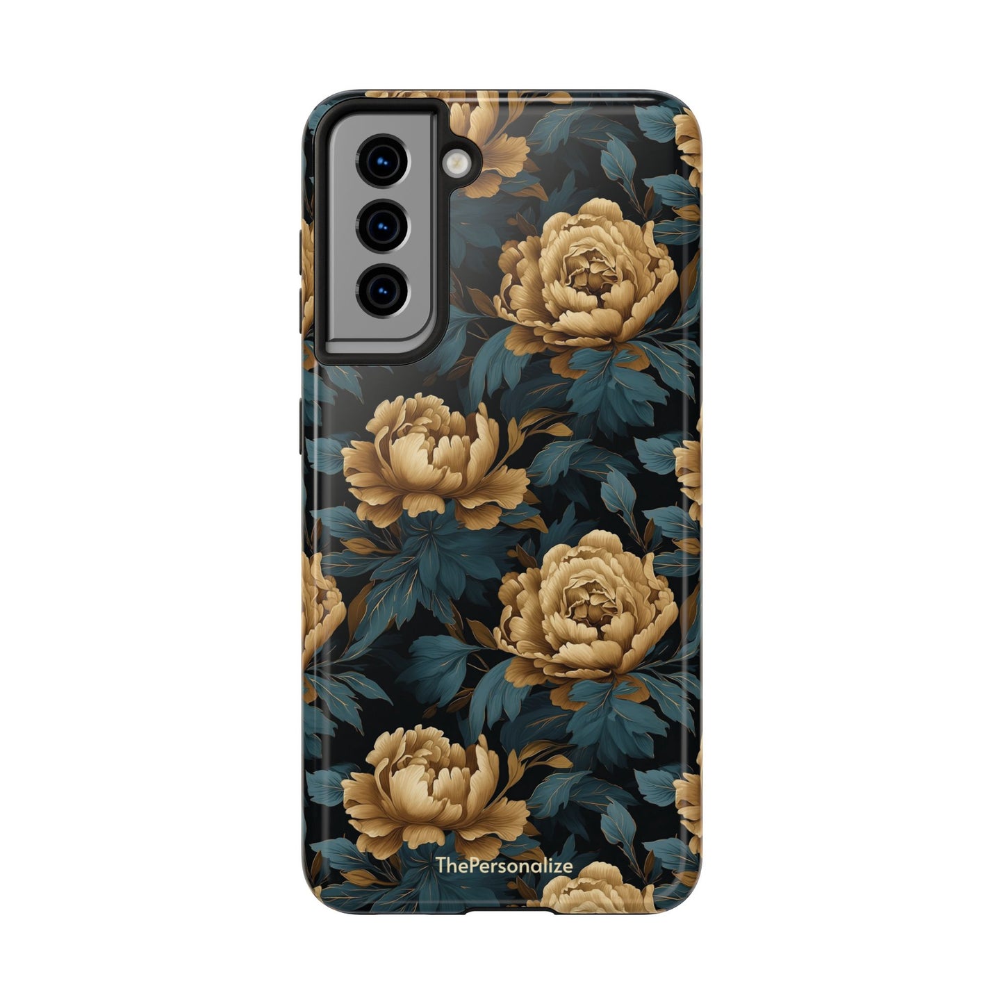 Golden Peony Flowers Phone Case