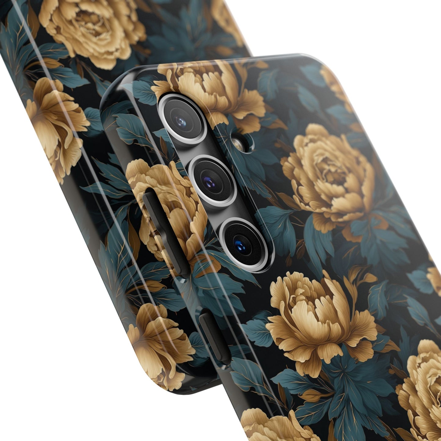 Golden Peony Flowers Phone Case