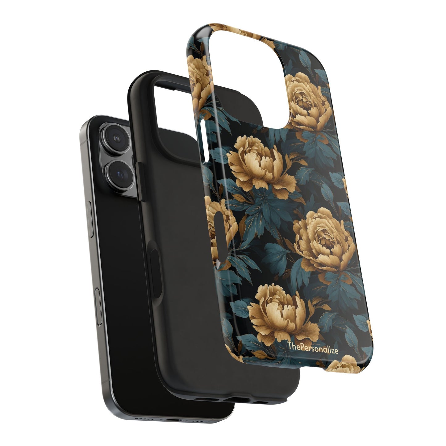 Golden Peony Flowers Phone Case