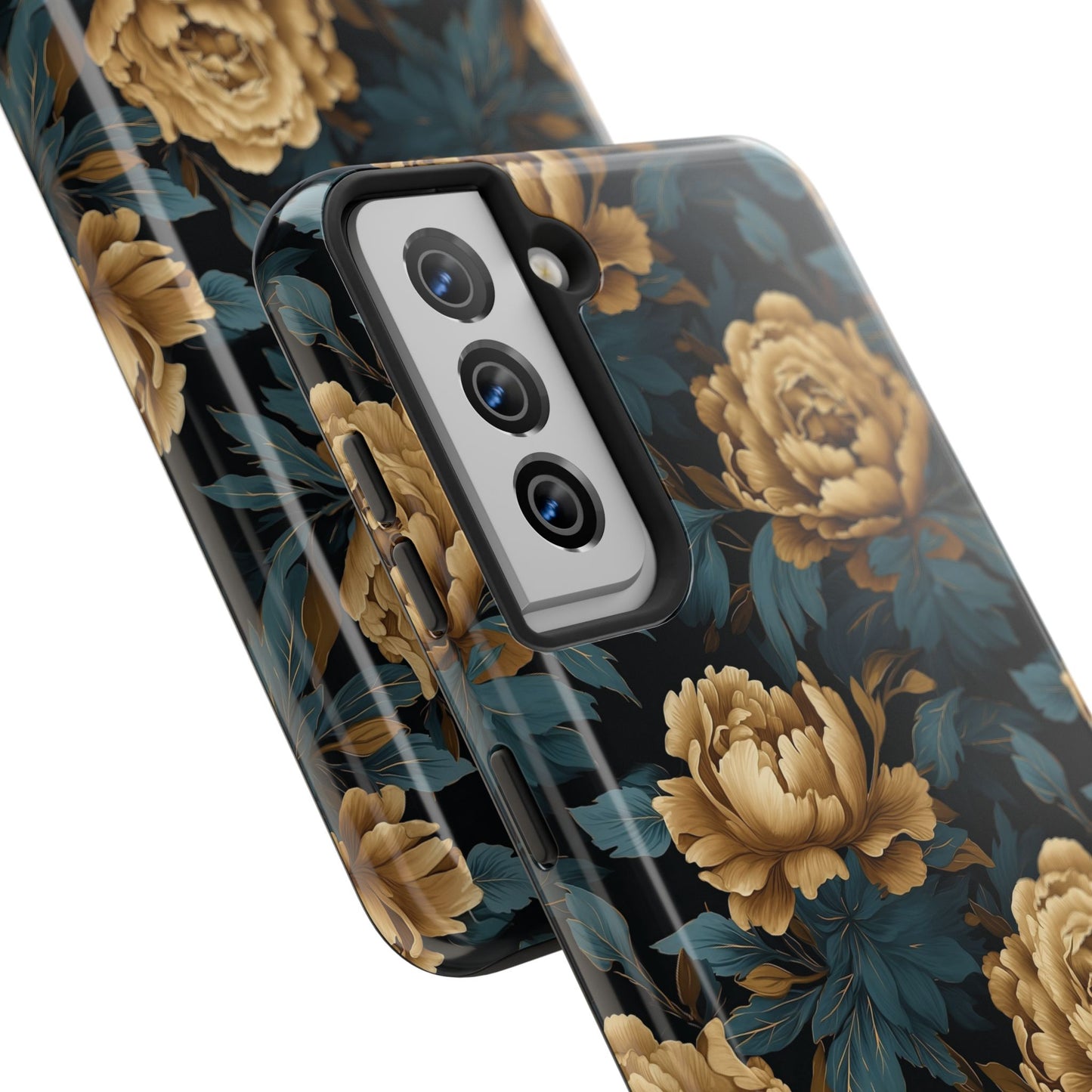 Golden Peony Flowers Phone Case