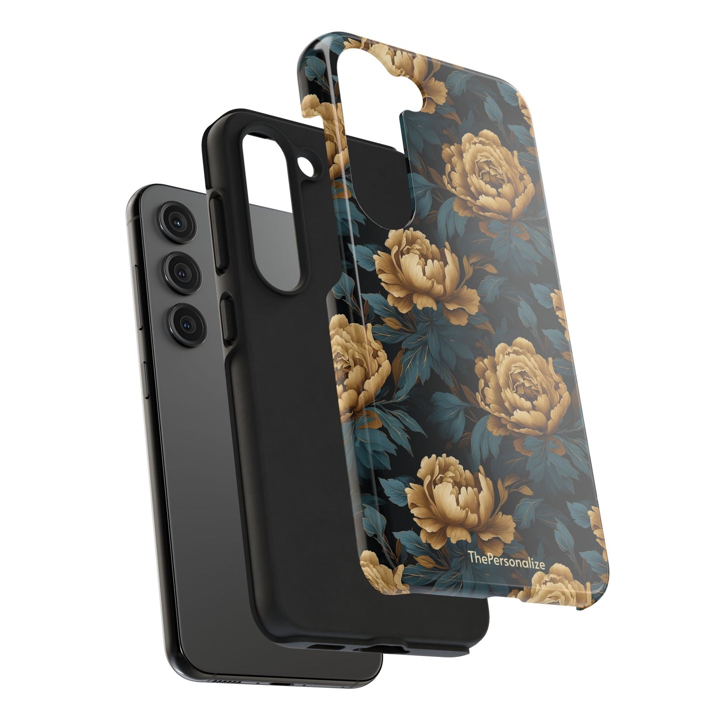Golden Peony Flowers Phone Case