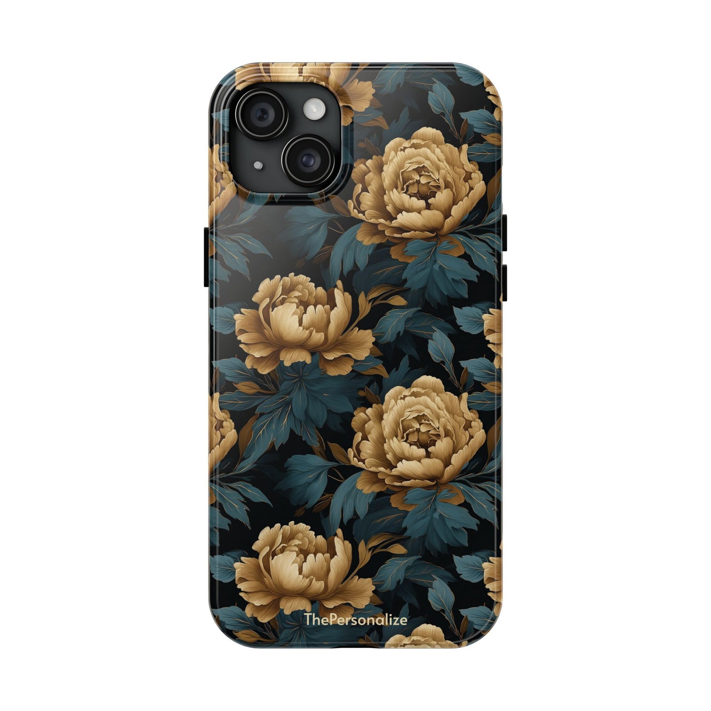 Golden Peony Flowers Phone Case