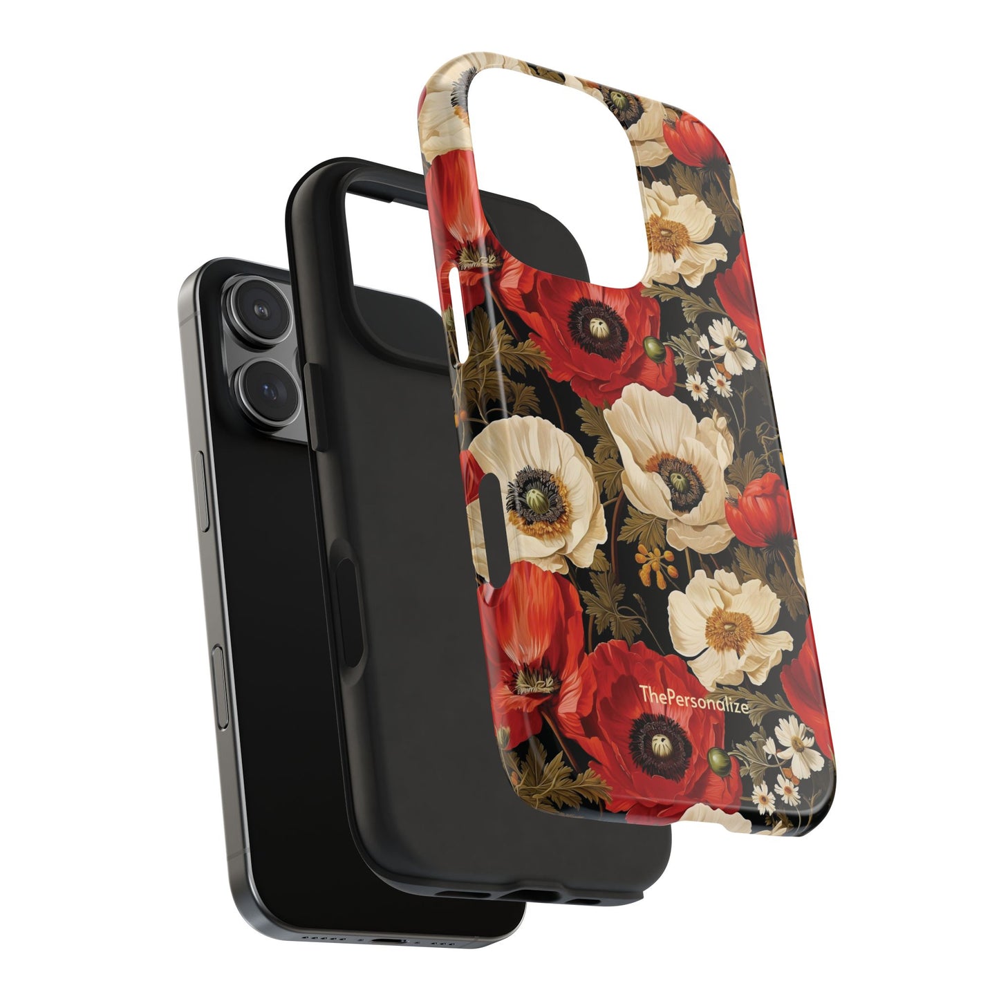 Red and White Poppy Flower Phone Case