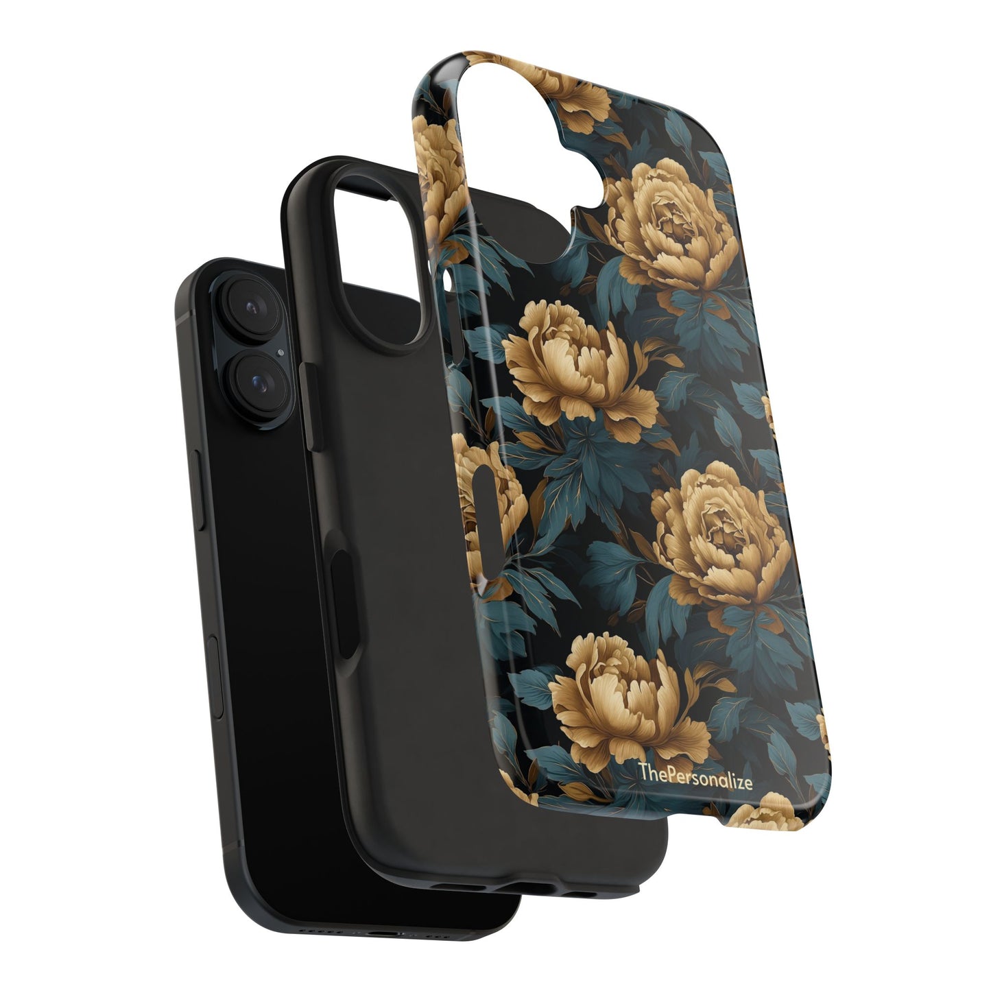 Golden Peony Flowers Phone Case