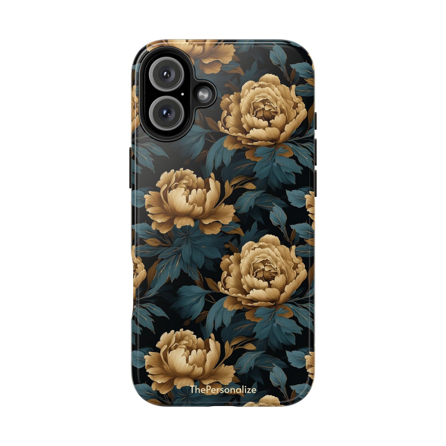 Golden Peony Flowers Phone Case