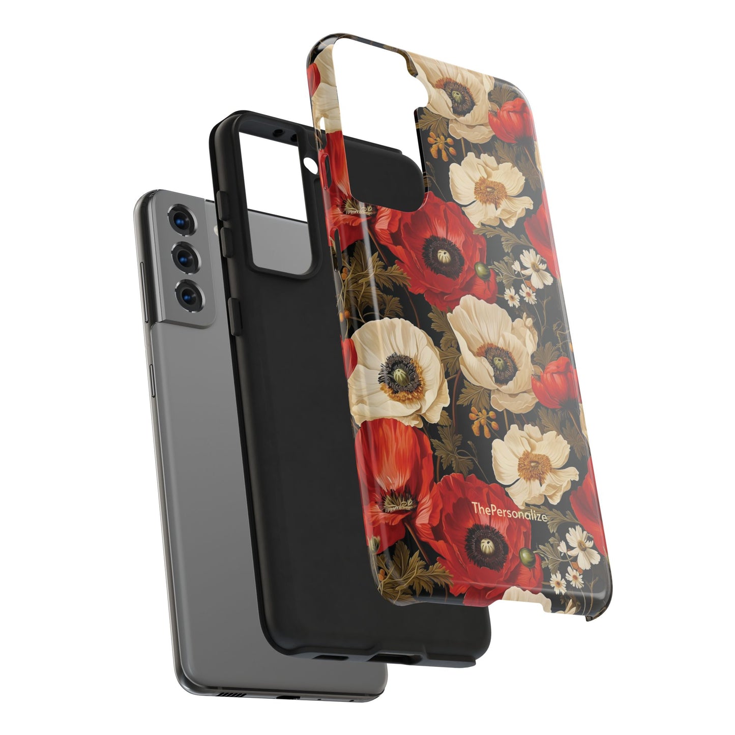 Red and White Poppy Flower Phone Case