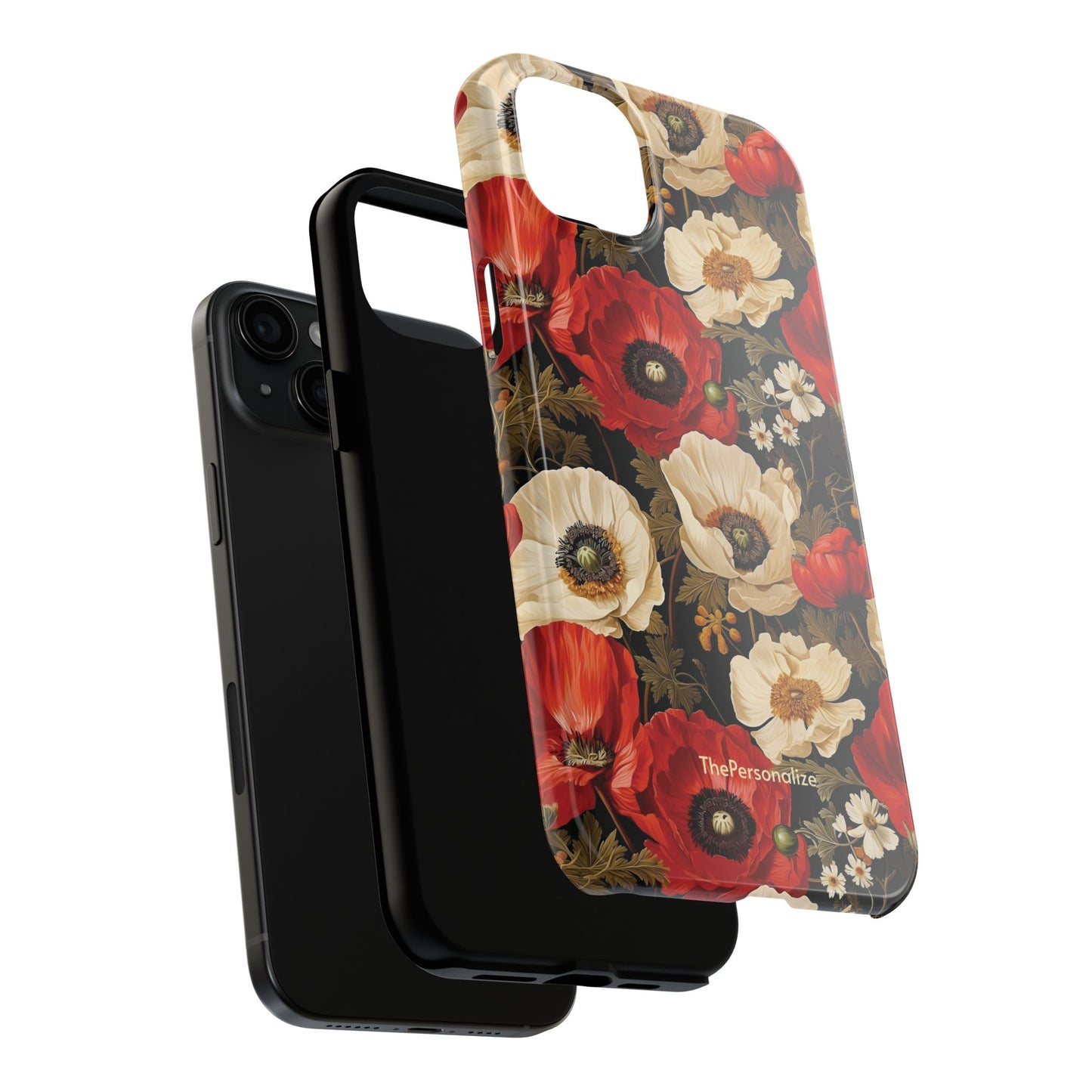 Red and White Poppy Flower Phone Case