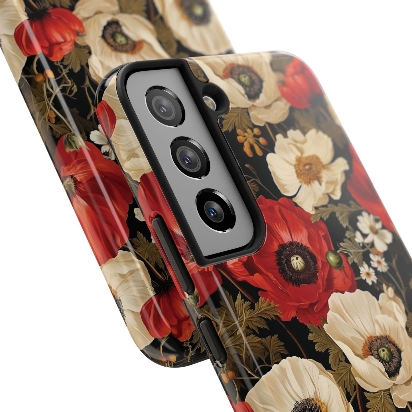 Red and White Poppy Flower Phone Case