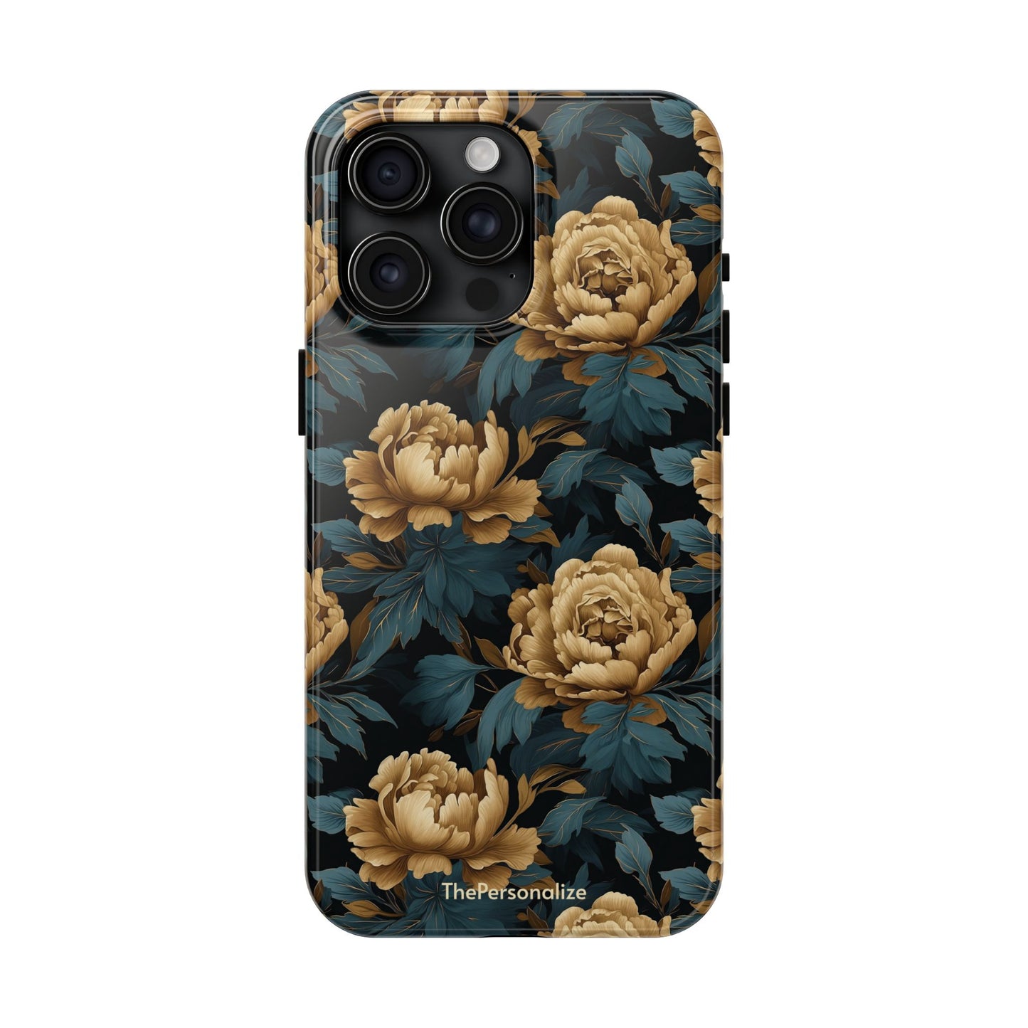 Golden Peony Flowers Phone Case