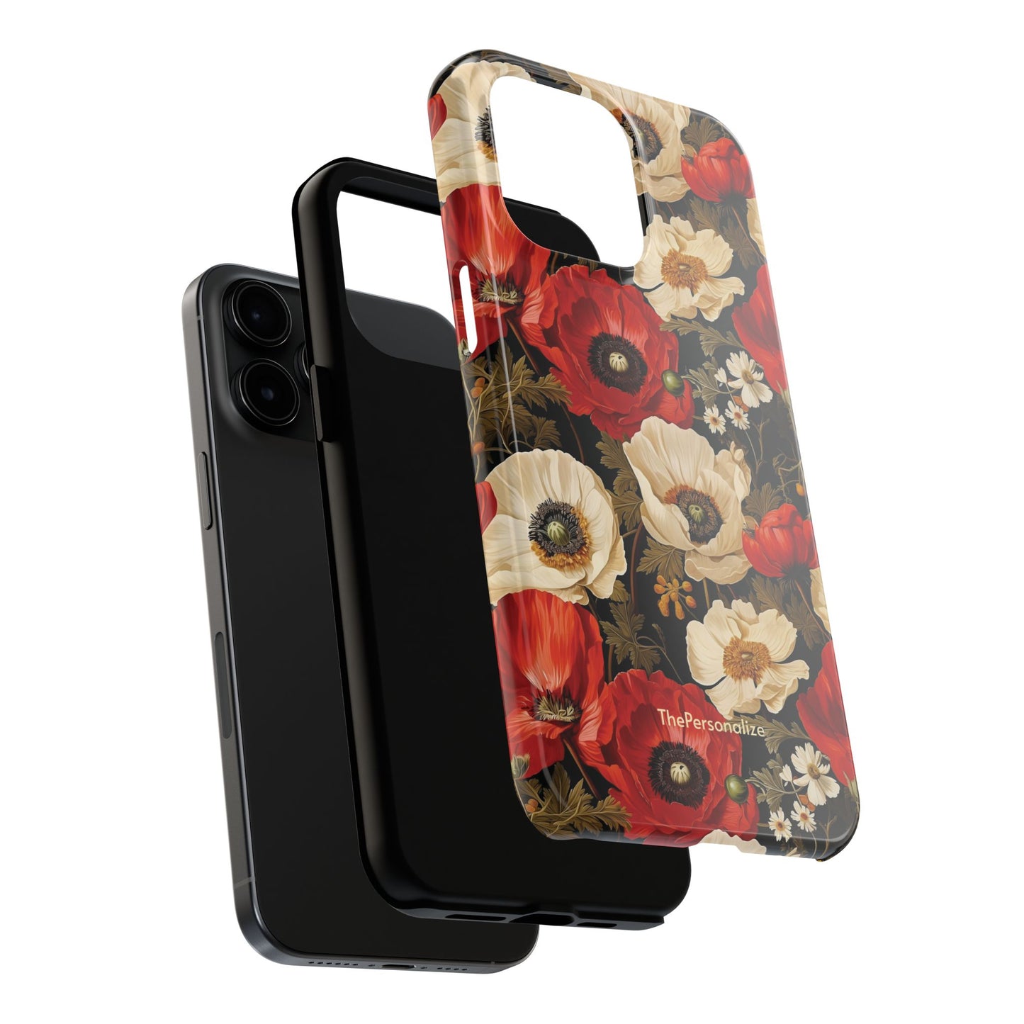 Red and White Poppy Flower Phone Case