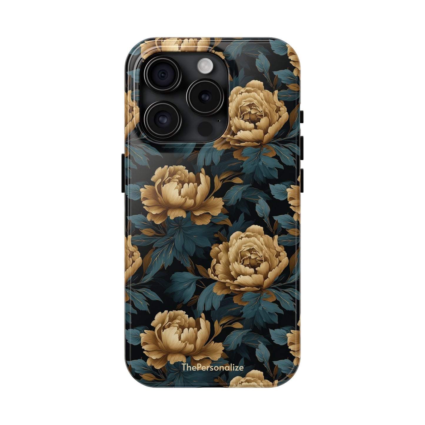 Golden Peony Flowers Phone Case