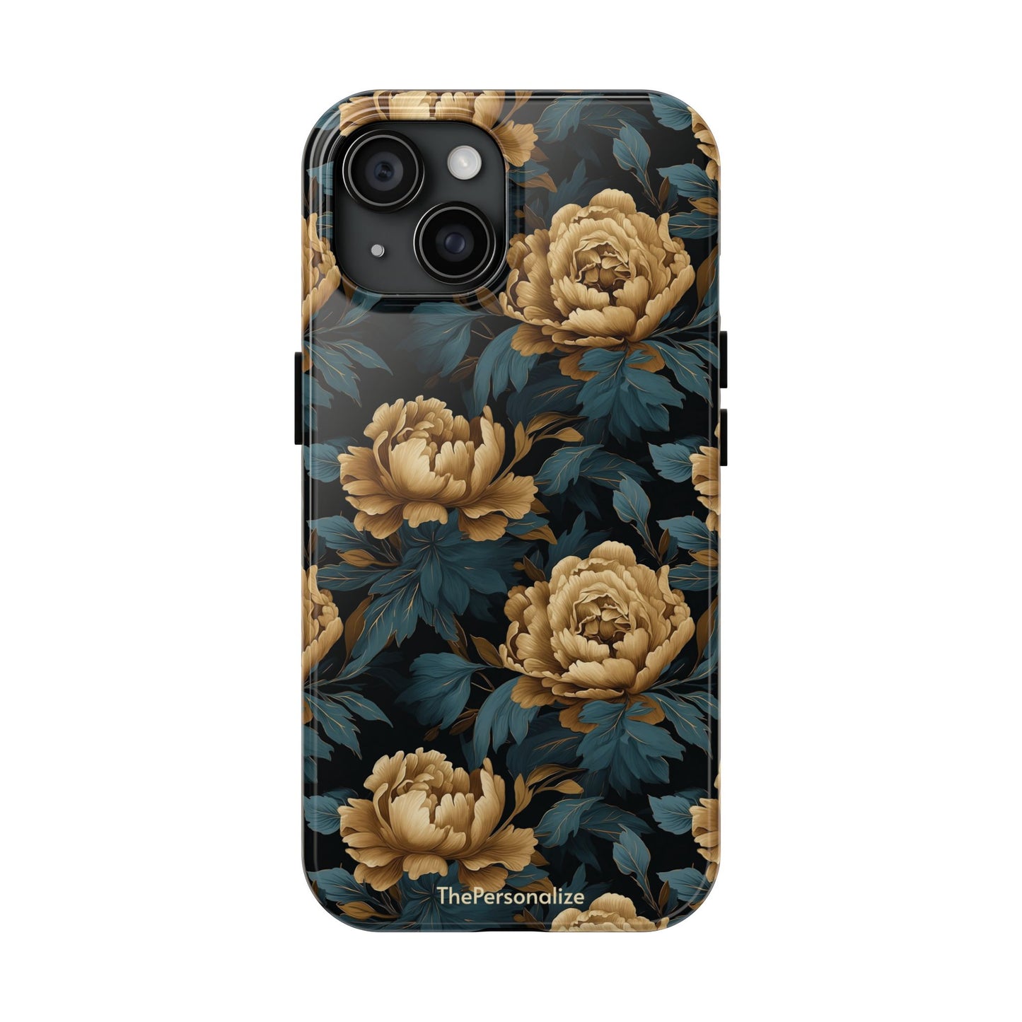 Golden Peony Flowers Phone Case