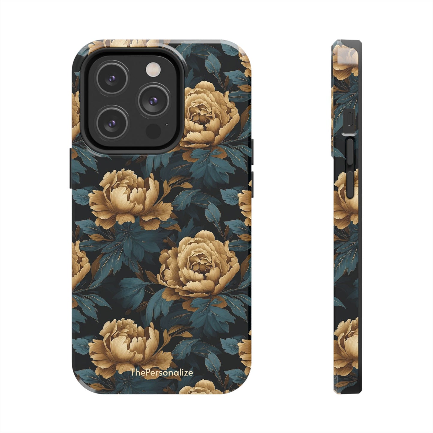 Golden Peony Flowers Phone Case