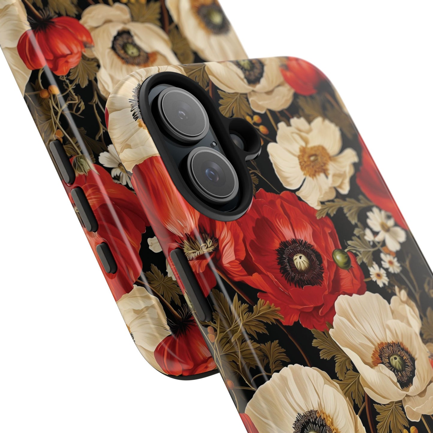 Red and White Poppy Flower Phone Case