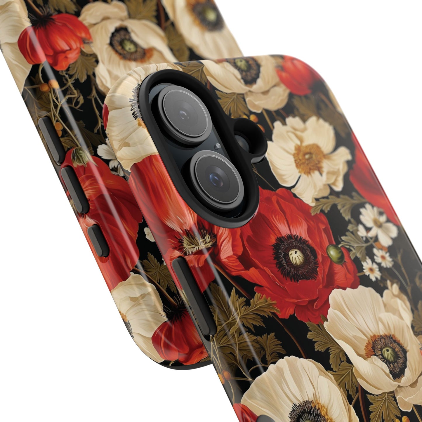 Red and White Poppy Flower Phone Case