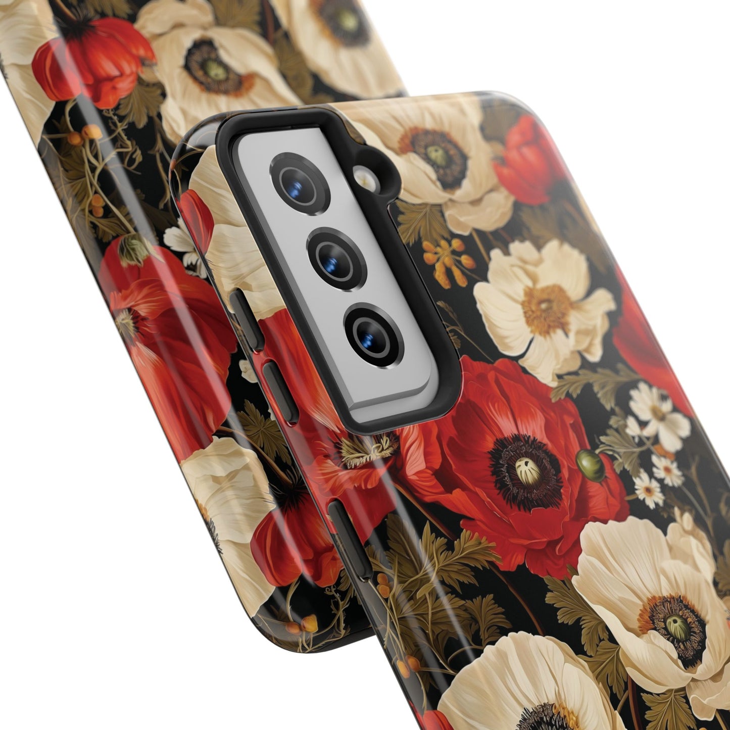Red and White Poppy Flower Phone Case