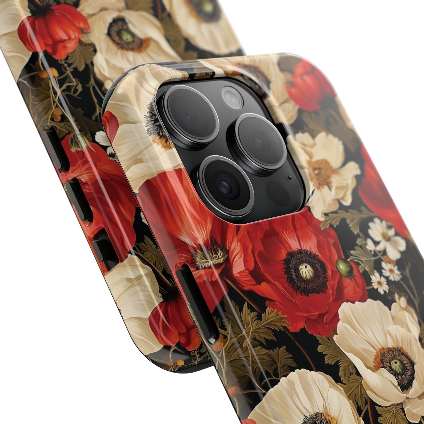 Red and White Poppy Flower Phone Case