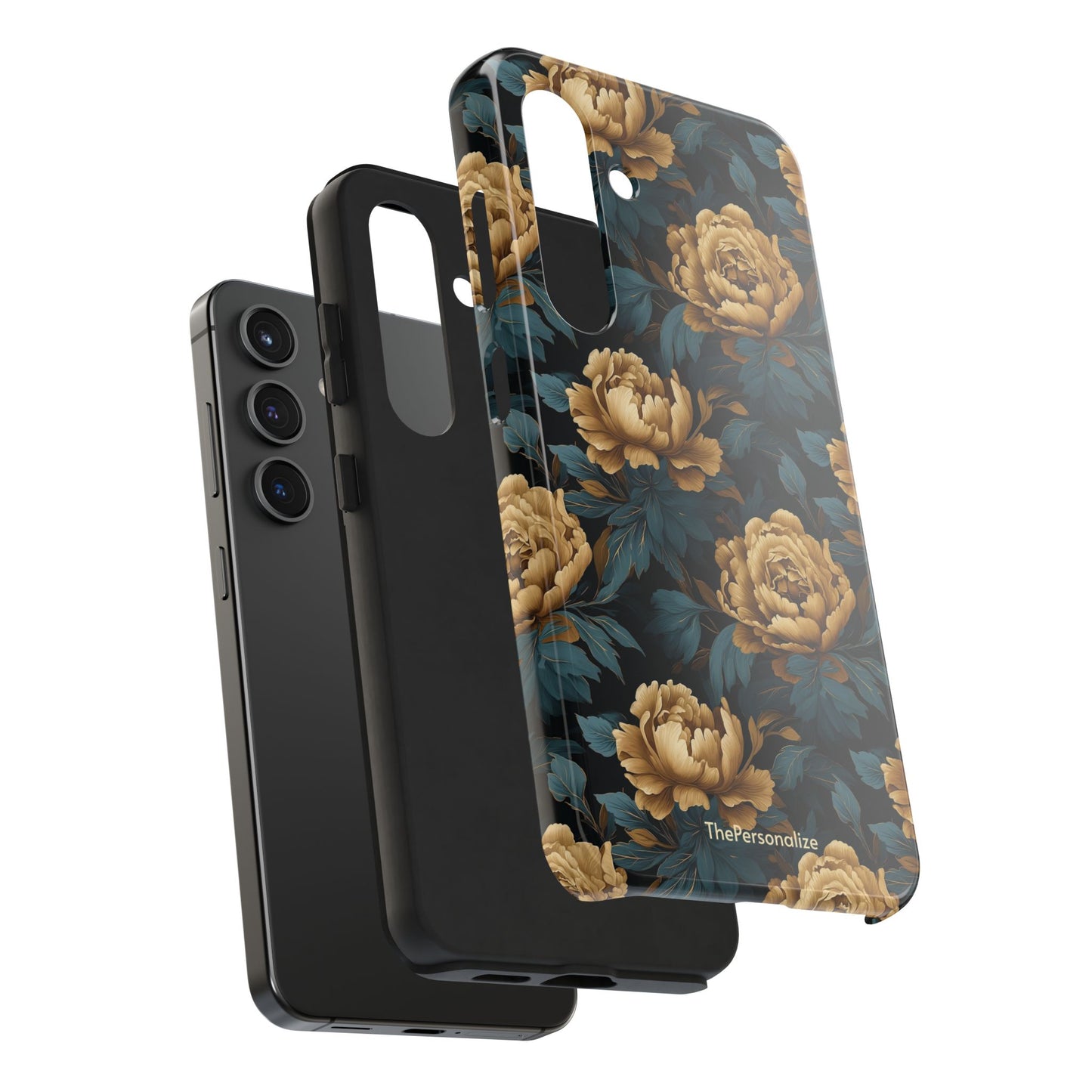 Golden Peony Flowers Phone Case