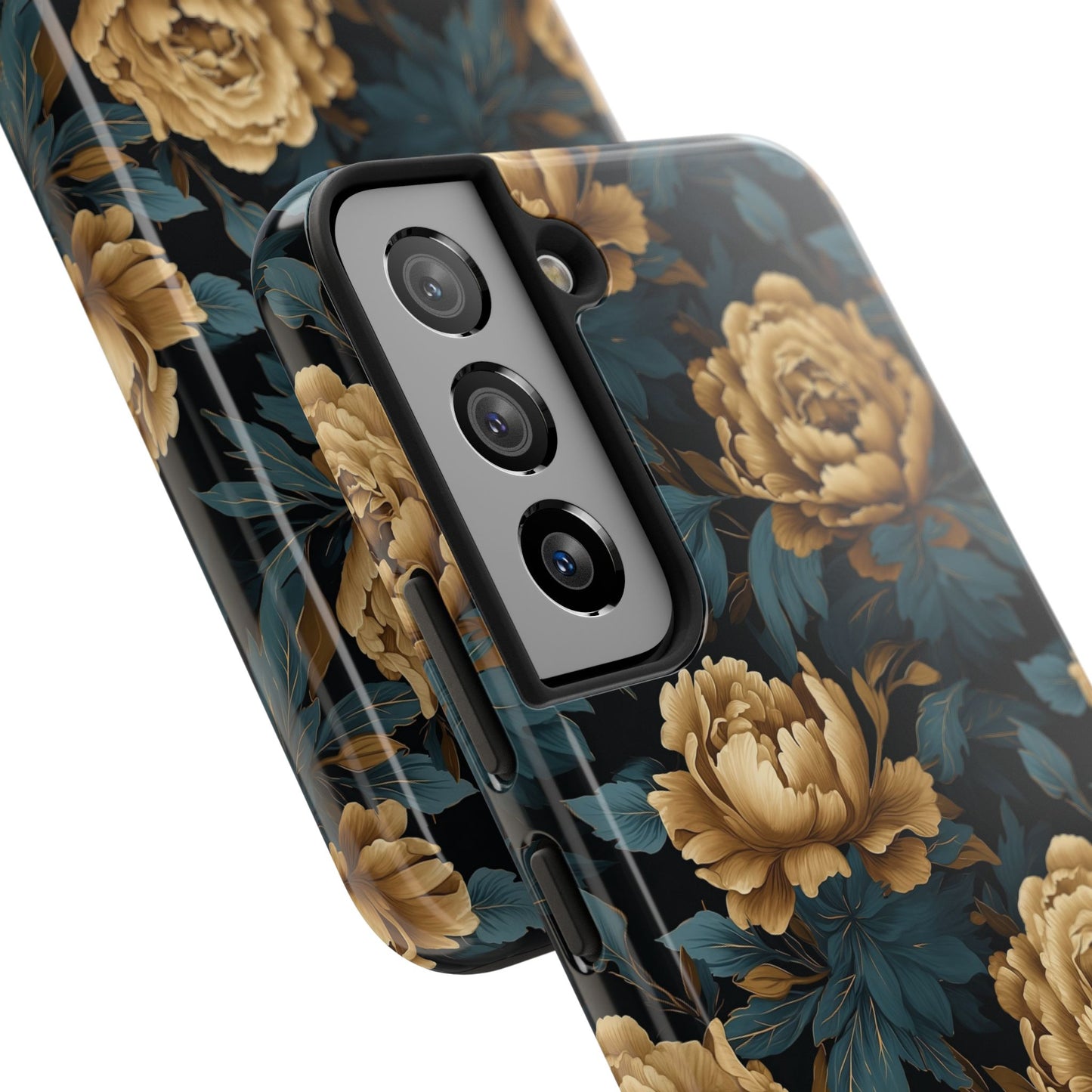 Golden Peony Flowers Phone Case