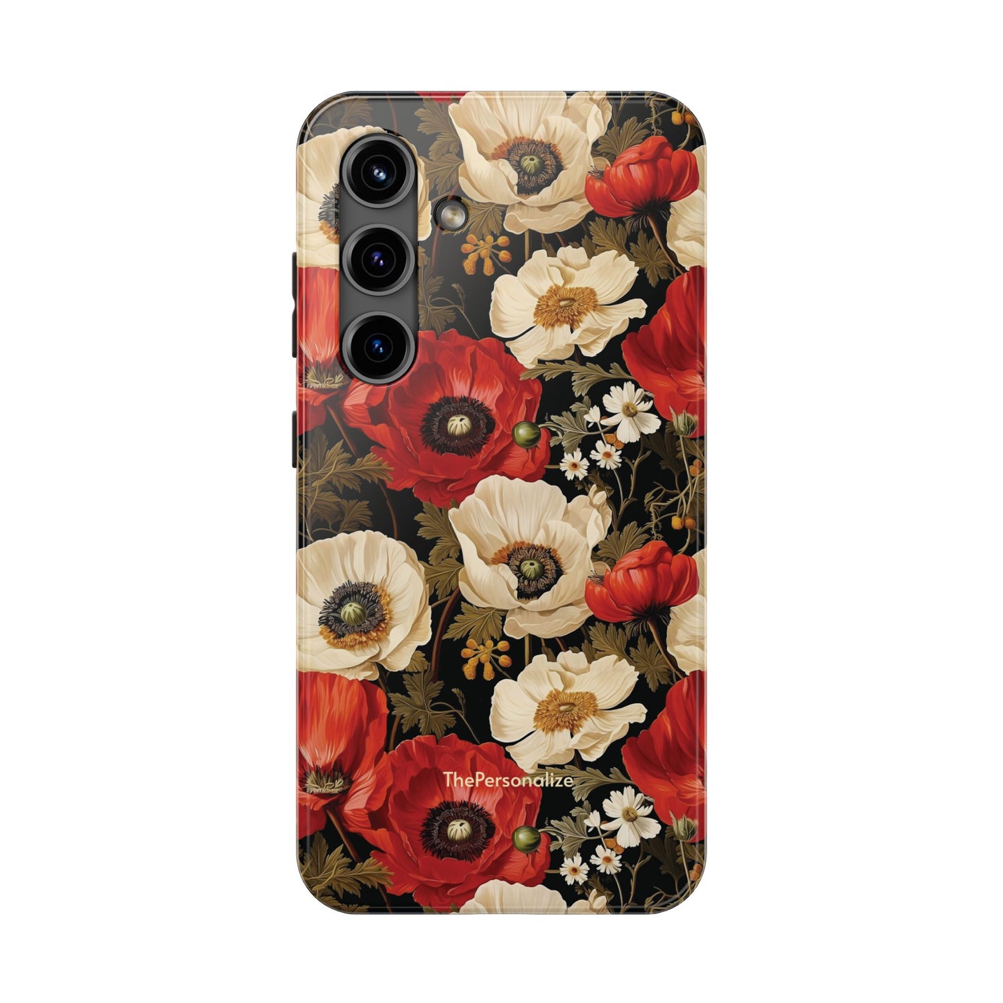 Red and White Poppy Flower Phone Case