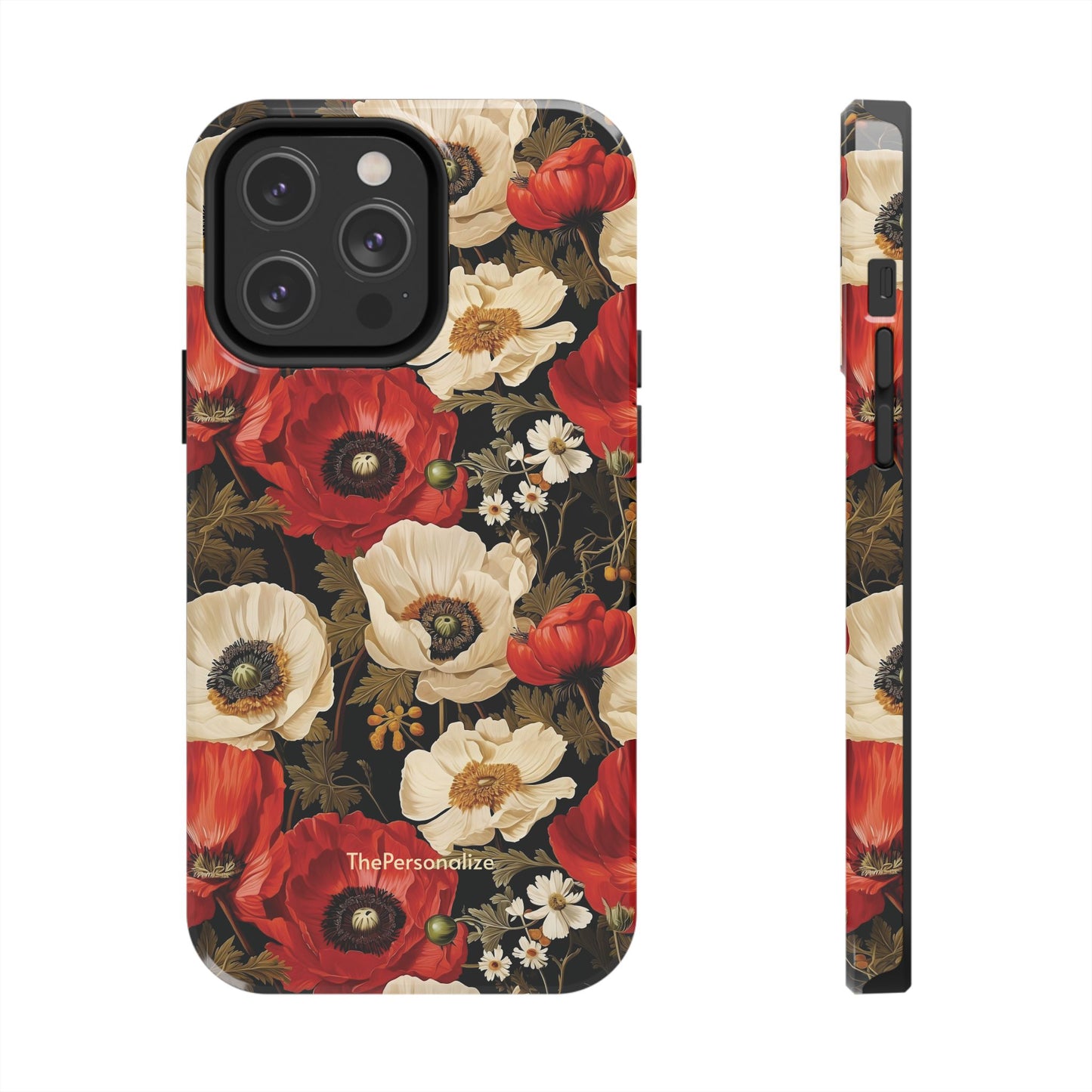 Red and White Poppy Flower Phone Case