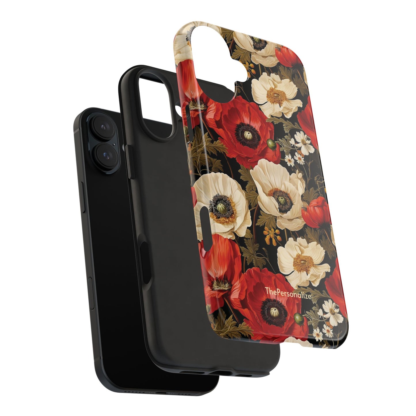 Red and White Poppy Flower Phone Case
