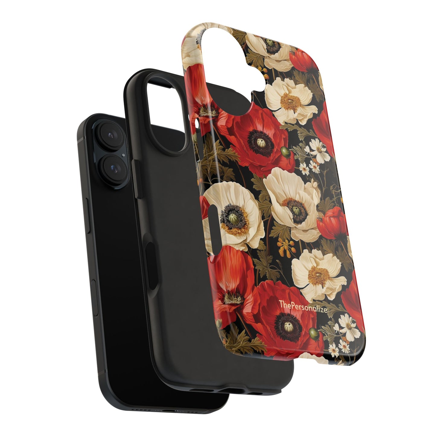 Red and White Poppy Flower Phone Case