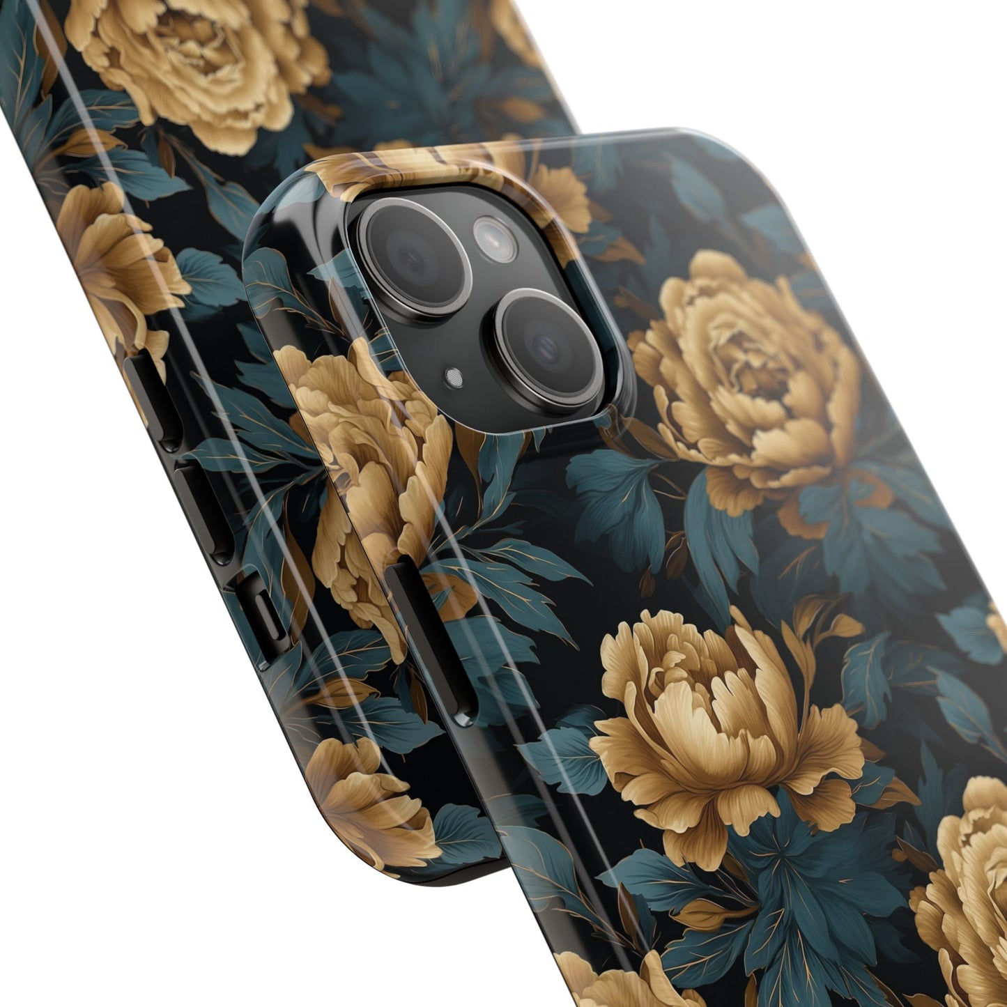 Golden Peony Flowers Phone Case