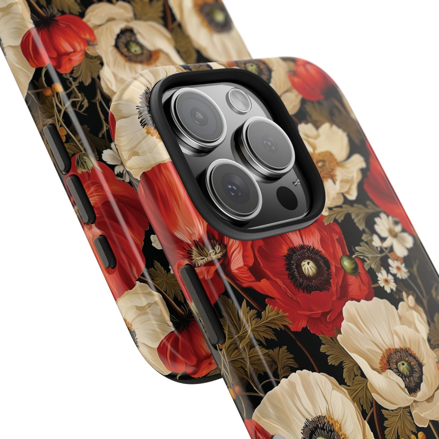 Red and White Poppy Flower Phone Case