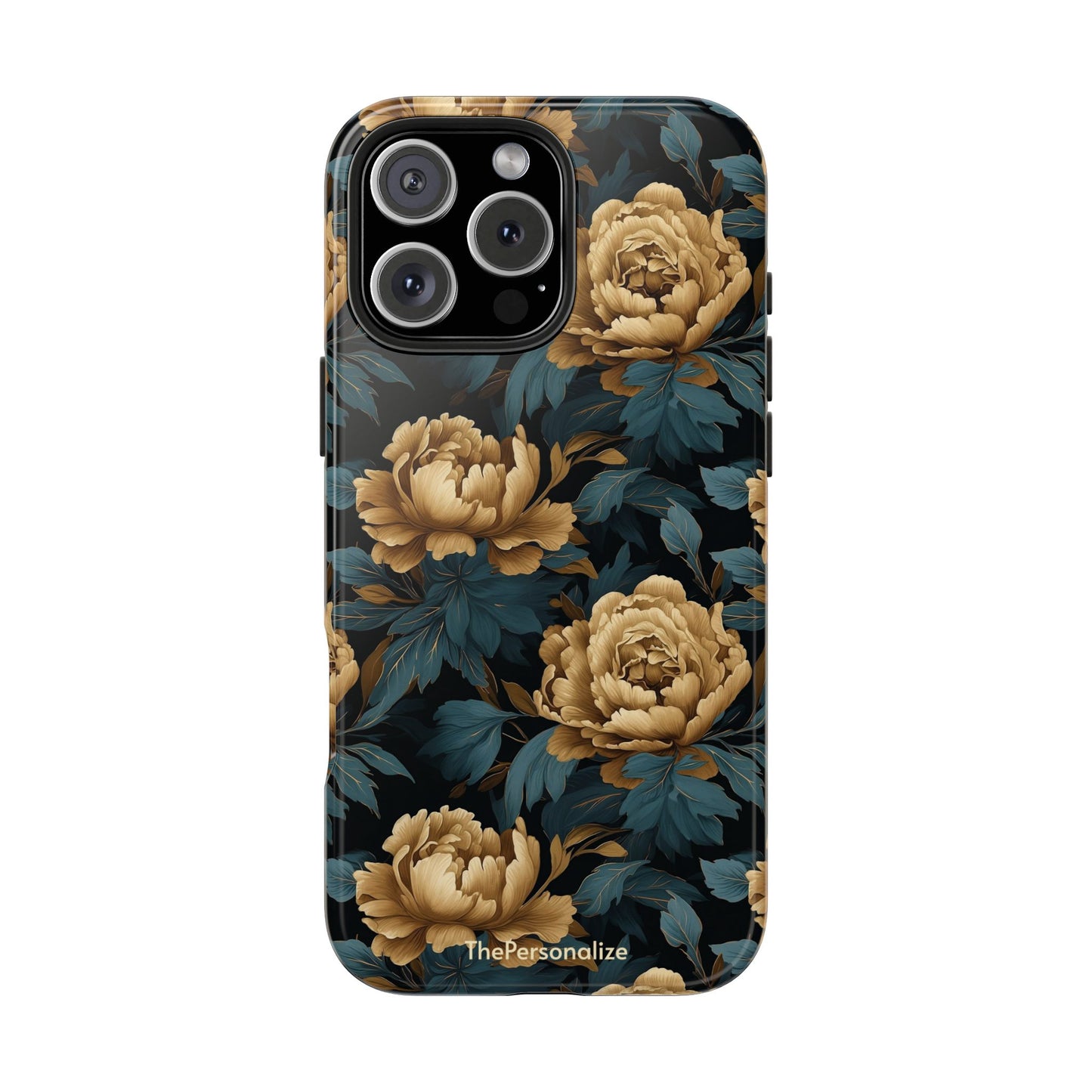 Golden Peony Flowers Phone Case