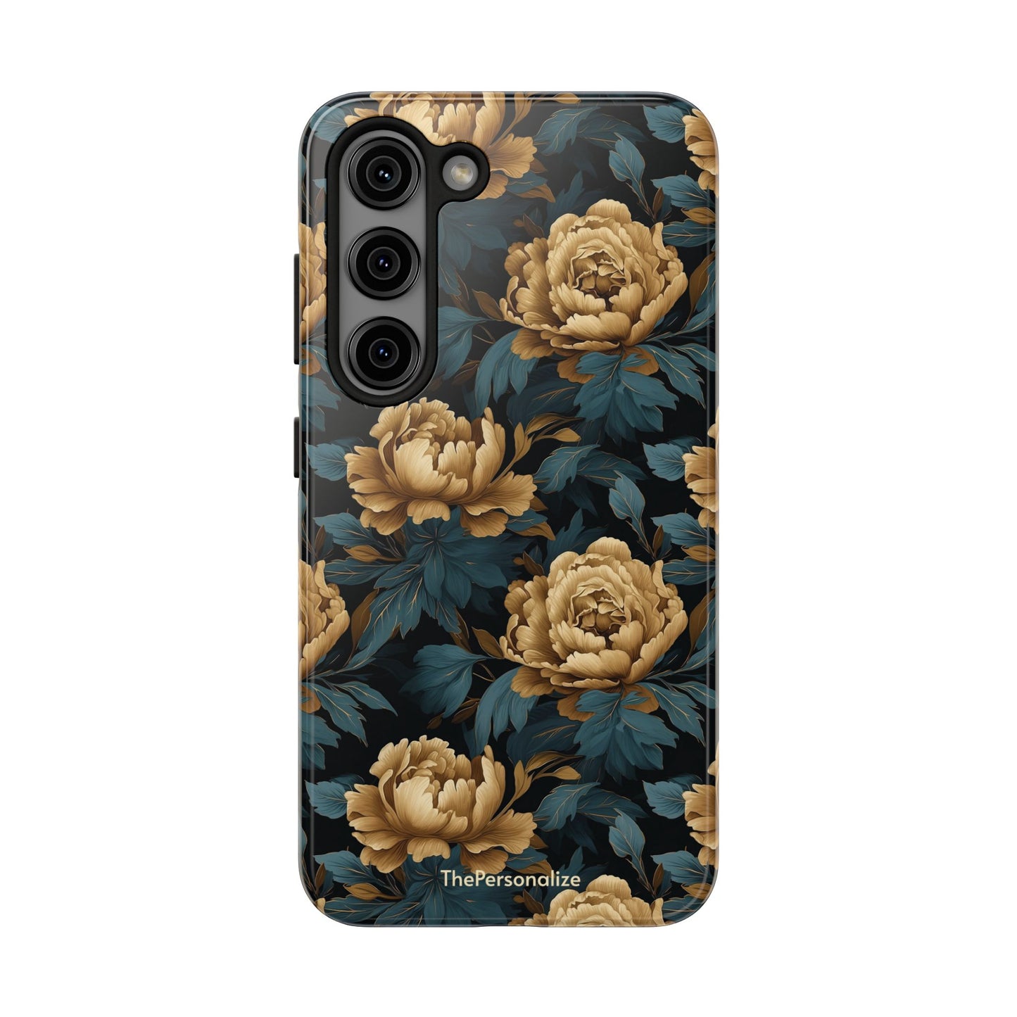 Golden Peony Flowers Phone Case
