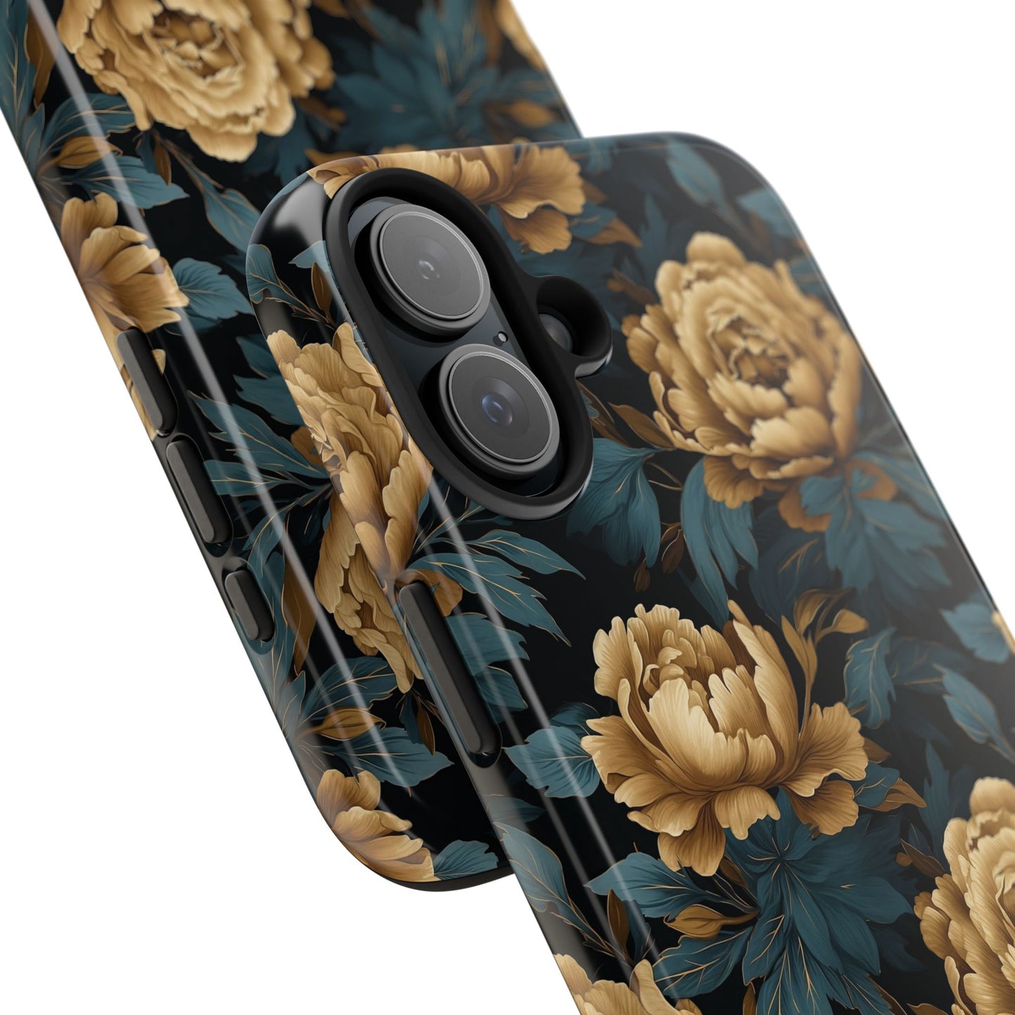 Golden Peony Flowers Phone Case