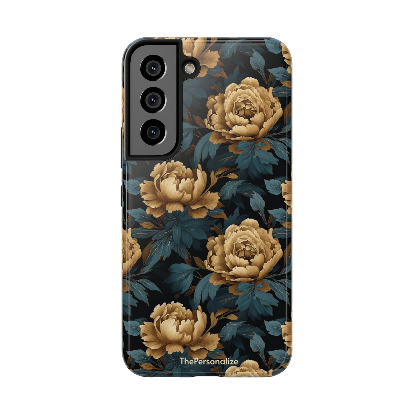 Golden Peony Flowers Phone Case