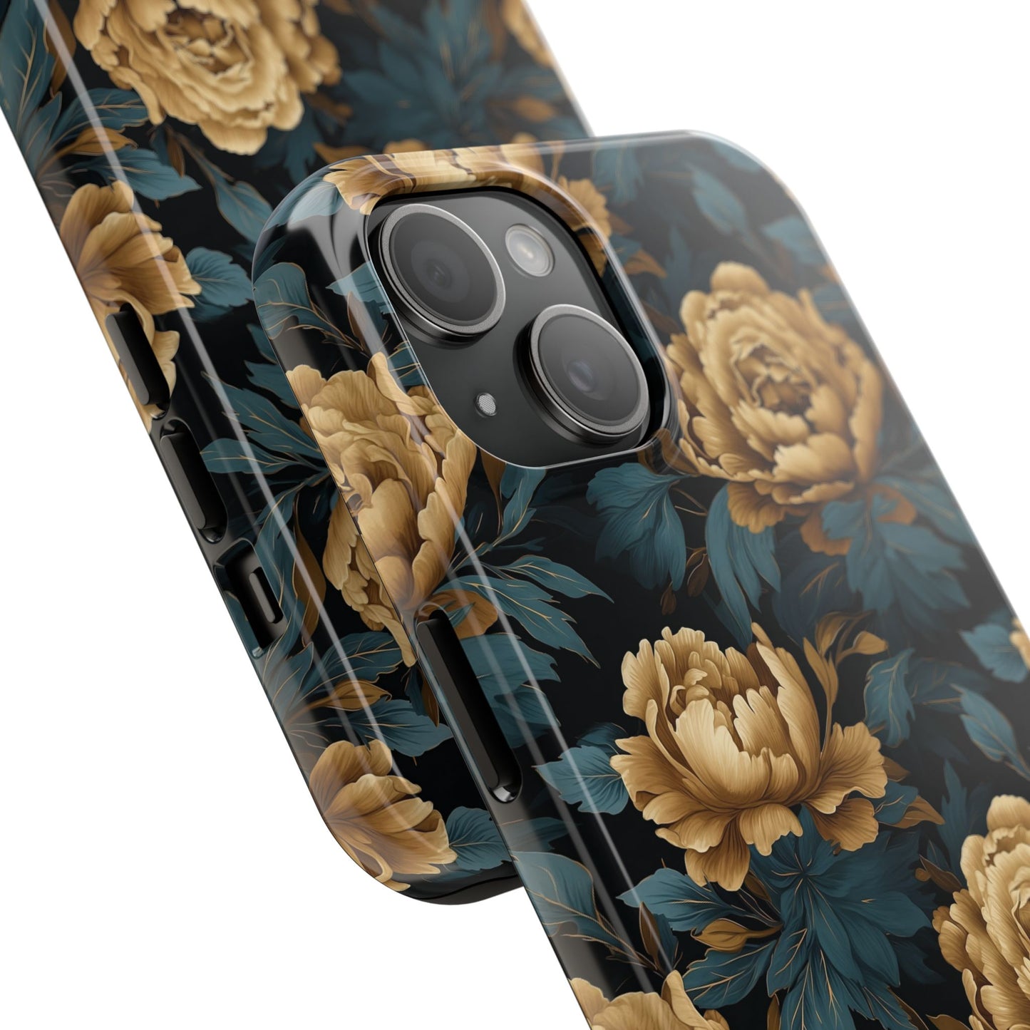 Golden Peony Flowers Phone Case