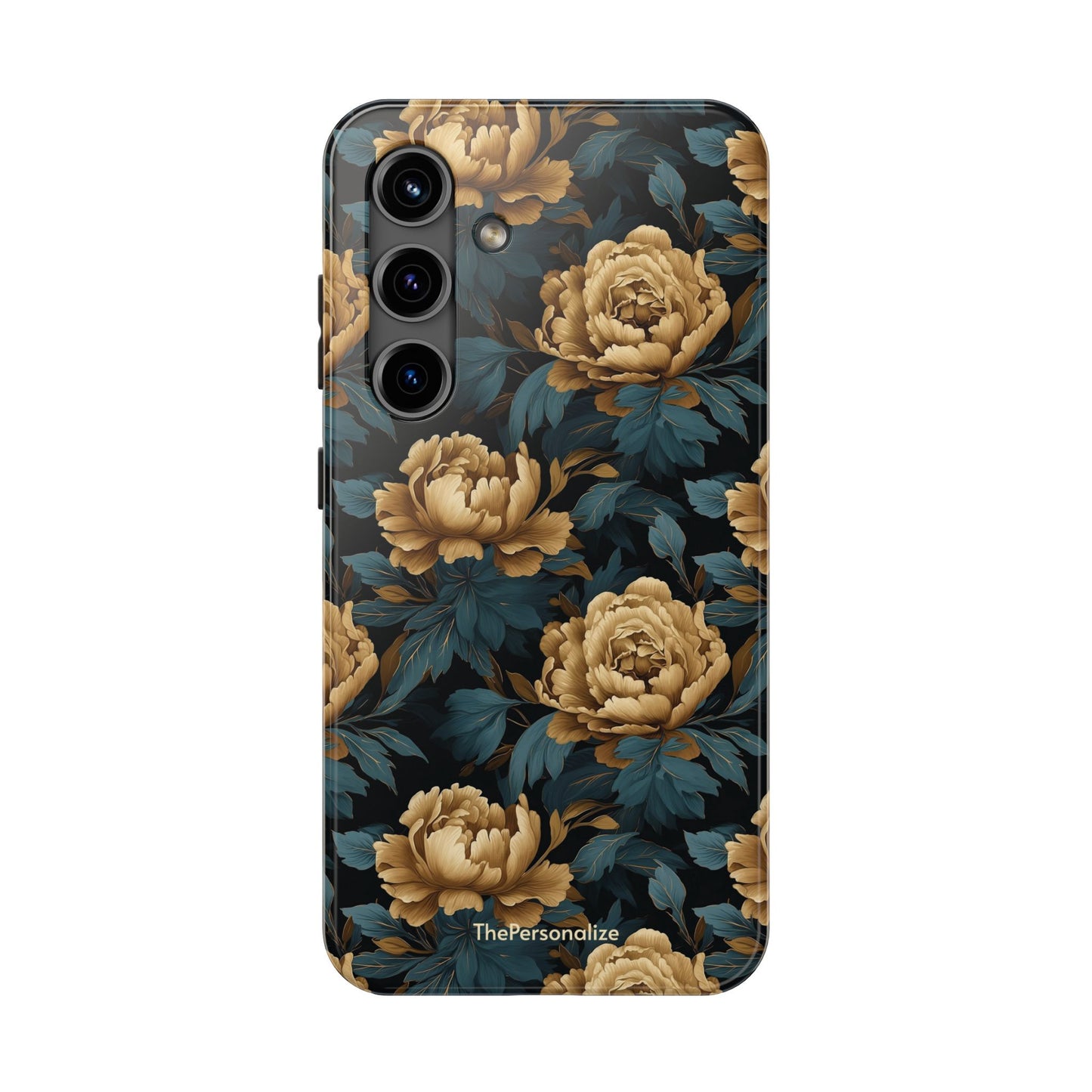 Golden Peony Flowers Phone Case