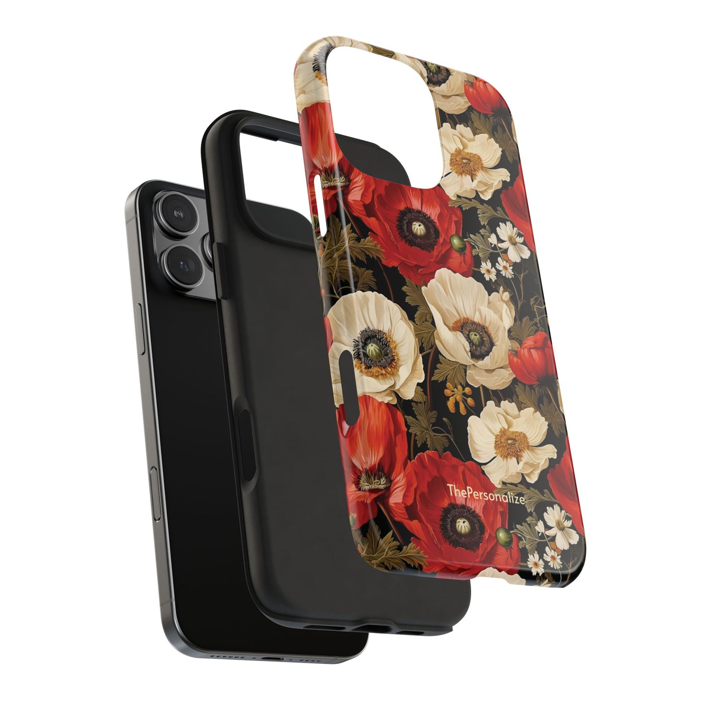 Red and White Poppy Flower Phone Case