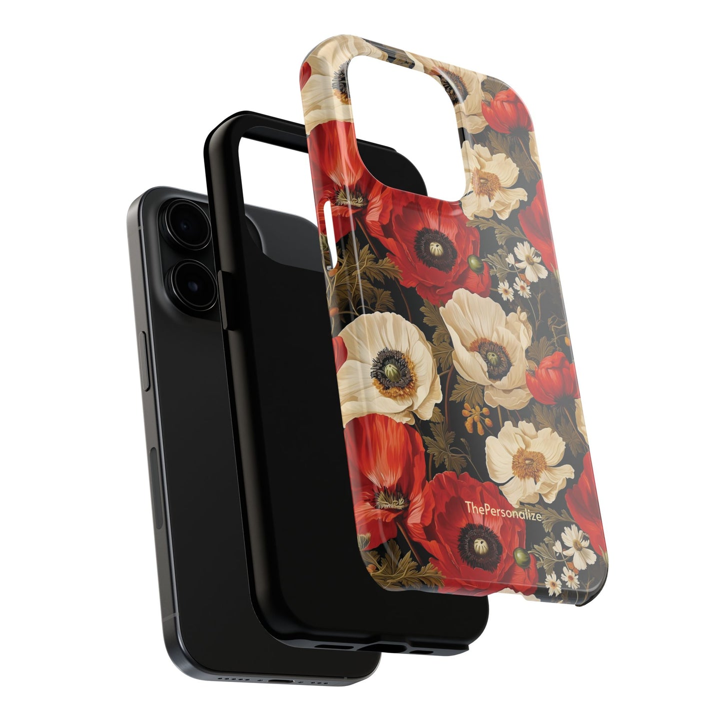 Red and White Poppy Flower Phone Case